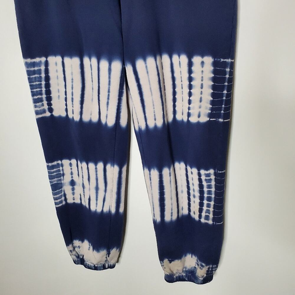Madewell Cotton Tie-Dye retro blue & white drawstring sweatpants Size Medium - Picture 5 of 11